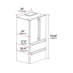 FORNO 19,2 Cu Ft 36 In Refrigerator Bottom Freezer, French door - FFRBI1820-36 White Sale