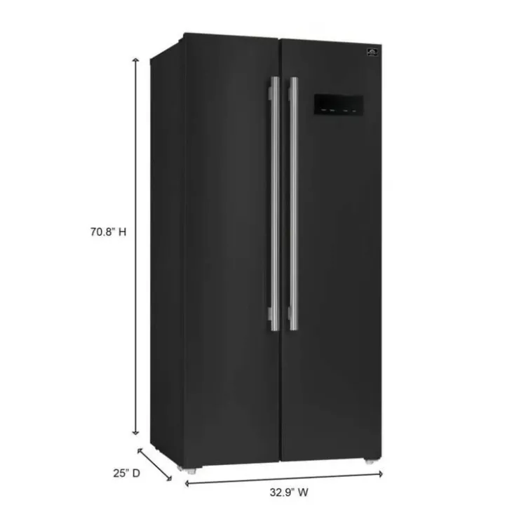 FORNO 15,6 Cu Ft 33 In Refrigerator Side by side - FFRBI1805-33 Black Outlet