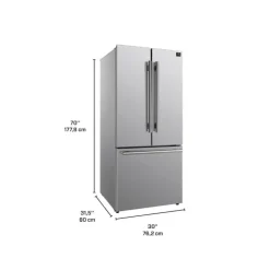 FORNO 17,5 Cu Ft 30 In Refrigerator Bottom Freezer, French door - FFFFD1974-31 Stainless Online