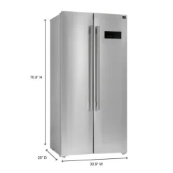 FORNO 15,6 Cu Ft 33 In Refrigerator Side by side - FFRBI1805-33 Stainless Online