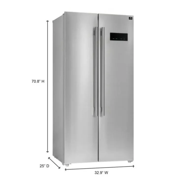 FORNO 15,6 Cu Ft 33 In Refrigerator Side by side - FFRBI1805-33 Stainless Online