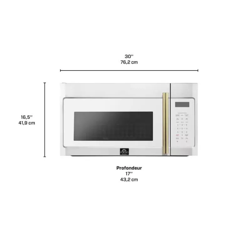 FORNO 1,5 Cu Ft Microwave/Hood, , 1500 W, 300 - FOTR3038-30 White Best