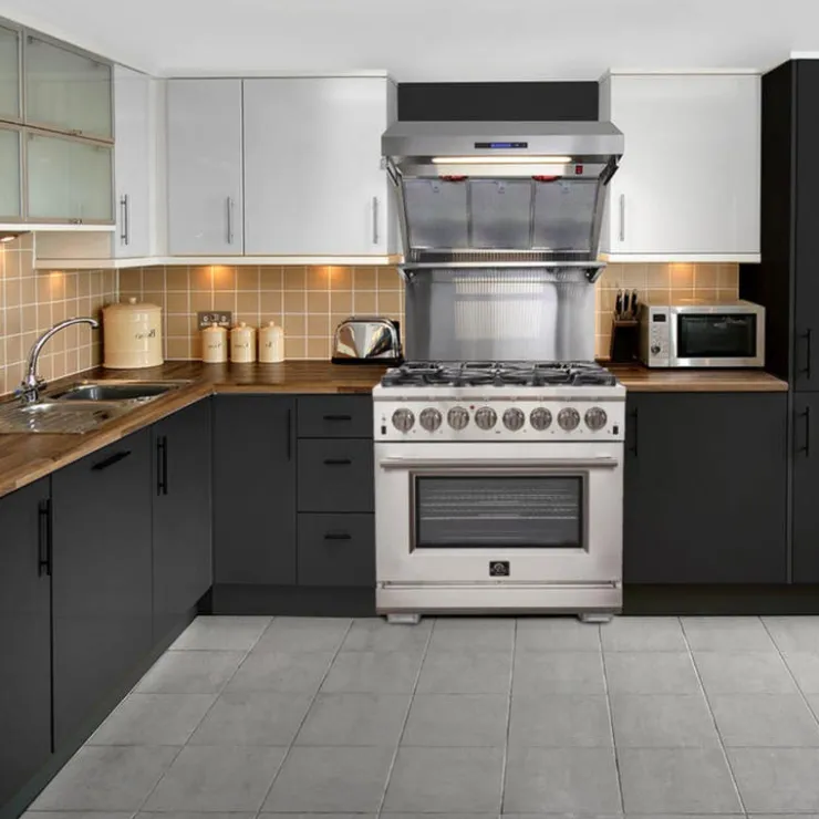 FORNO 36'' Dual Fuel Range 36" Electric Gas - FFSGS6187-36 Stainless Outlet