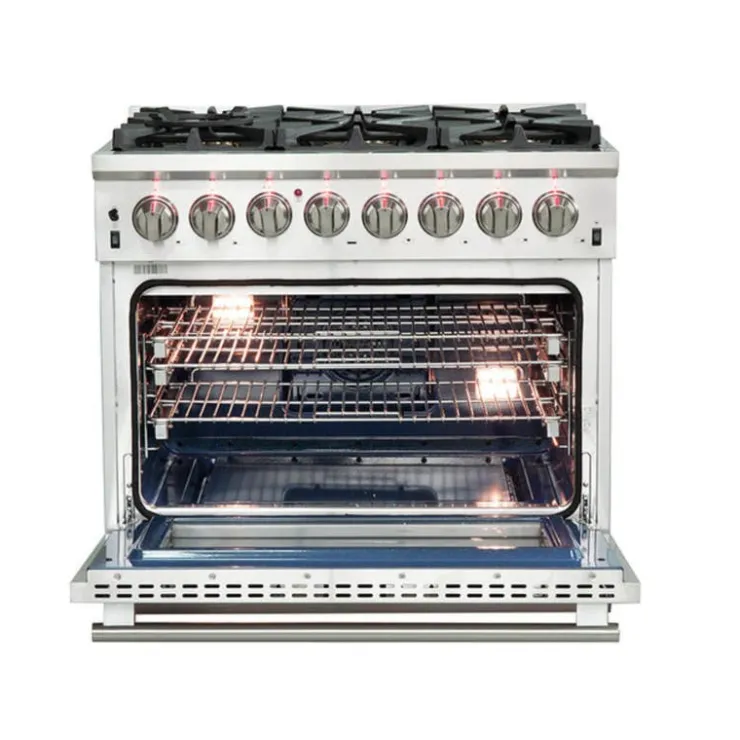 FORNO 36'' Dual Fuel Range 36" Electric Gas - FFSGS6187-36 Stainless Outlet