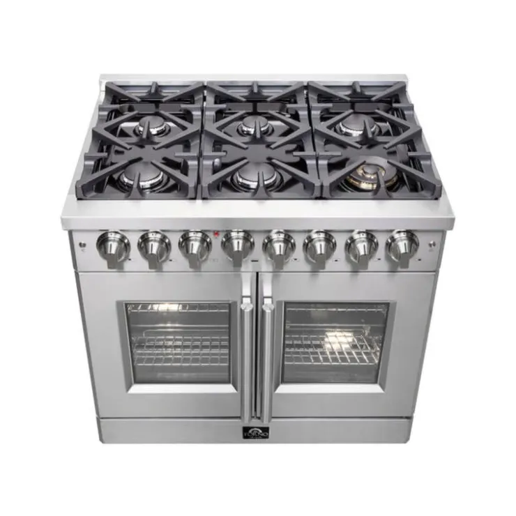 FORNO 36 In Gas Range 36" Electric Gas - FFSGS6325-36 Stainless Outlet