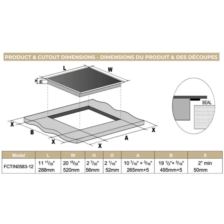 FORNO 12 In Induction Cooktop Induction 11.34" - FCTIN0583-12 Black Online