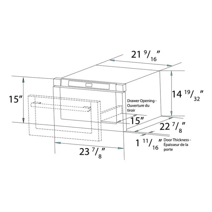 FORNO 24 In Microwave Drawer 1500 22.13" FMWDR3000-24 Stainless Sale