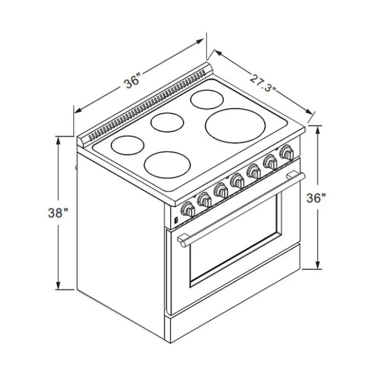 FORNO 36 In Range 36" Electric Glass-Ceramic - FFSEL6083-36 Stainless Discount