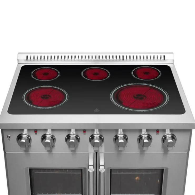 FORNO 36'' Range 36" Electric Glass-Ceramic - FFSEL6917-36 Stainless Hot