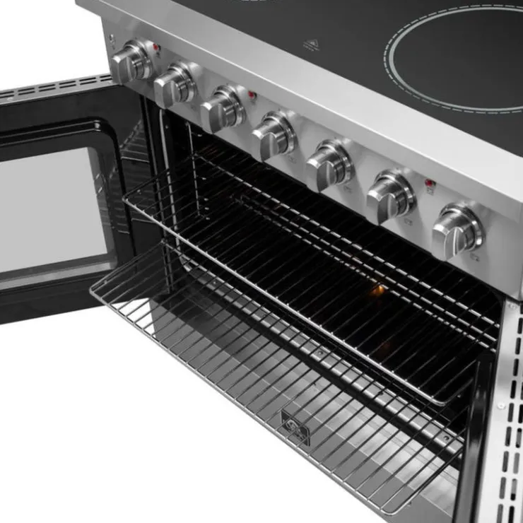 FORNO 36'' Range 36" Electric Glass-Ceramic - FFSEL6917-36 Stainless Hot