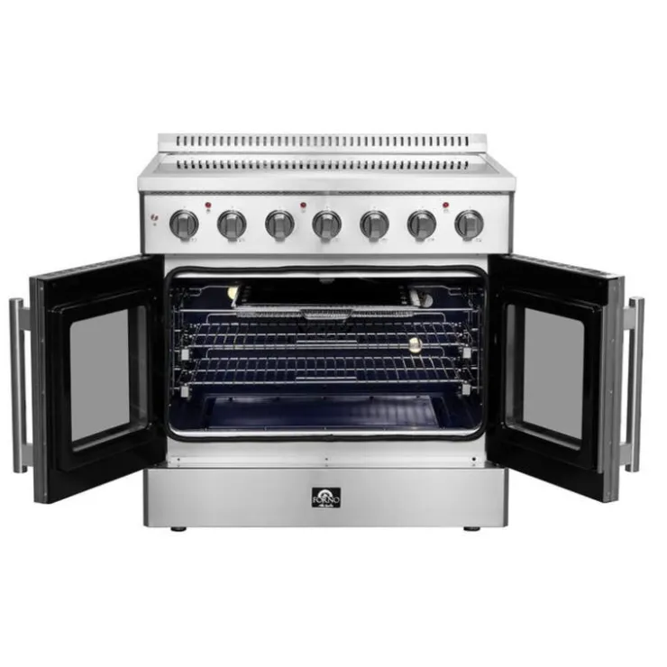 FORNO 36'' Range 36" Electric Glass-Ceramic - FFSEL6917-36 Stainless Hot