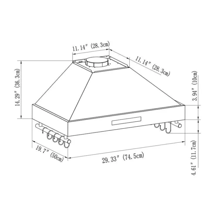 FORNO 30" Wall-Mounted Range Hood Wall Mount 29.3" , 375 CFM - FRHWM5503-30 White New