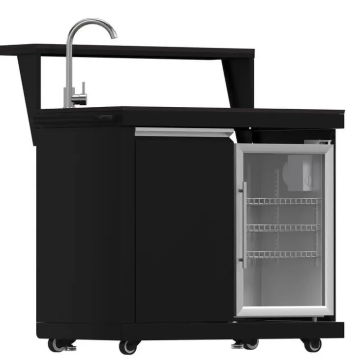 FORNO All'Aperto Outdoor Kitchen with BBQ, Pizza Oven, Sink and Bar – 87,600 BTU Black Online