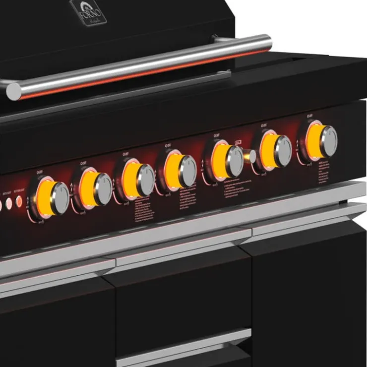 FORNO All'Aperto Outdoor Kitchen with BBQ, Pizza Oven, Sink and Bar – 87,600 BTU Black Online