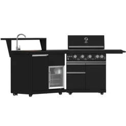 FORNO All'Aperto Outdoor Kitchen with BBQ, Sink and Bar – 62 600 BTU Black Online