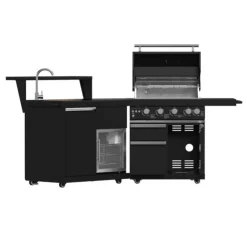 FORNO All'Aperto Outdoor Kitchen with BBQ, Sink and Bar – 62 600 BTU Black Online