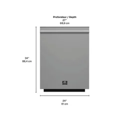 FORNO Dishwasher Built-In 24" 49dB - FDWBI8067-24 Stainless Sale