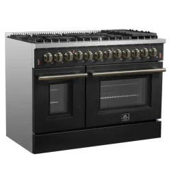 FORNO Dual Fuel Range 48" Electric Gas - FFSGS6156-48 Black Clearance