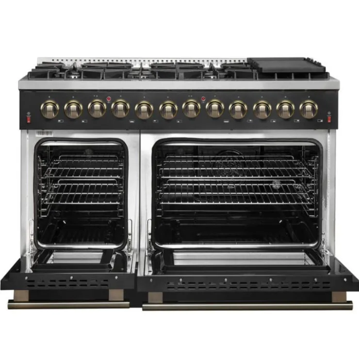 FORNO Dual Fuel Range 48" Electric Gas - FFSGS6156-48 Black Clearance