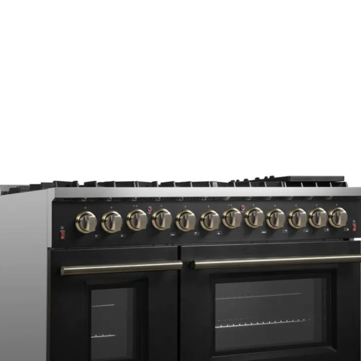 FORNO Dual Fuel Range 48" Electric Gas - FFSGS6156-48 Black Clearance