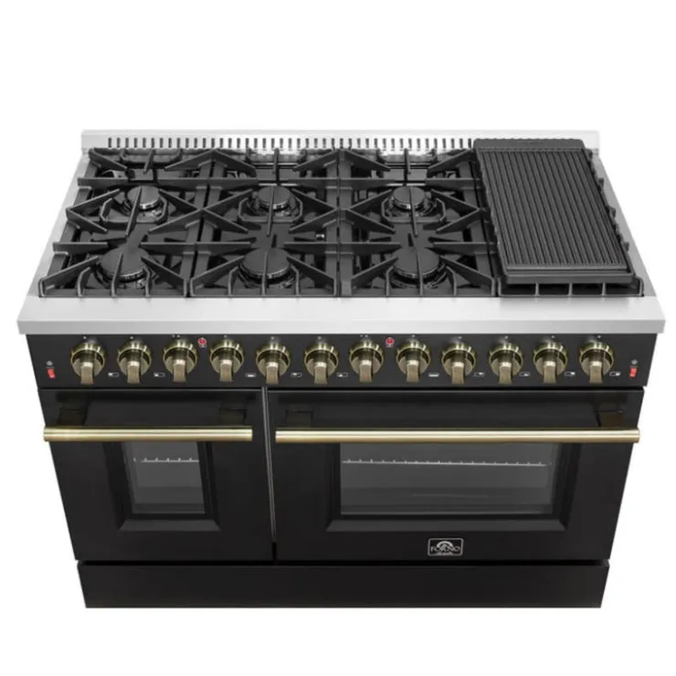FORNO Dual Fuel Range 48" Electric Gas - FFSGS6156-48 Black Clearance