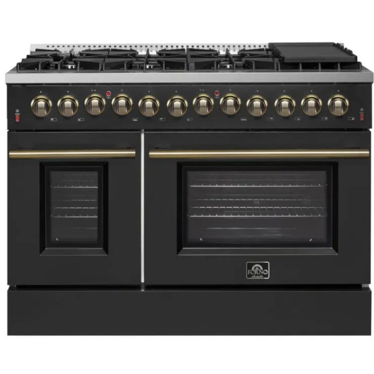 FORNO Dual Fuel Range 48" Electric Gas - FFSGS6156-48 Black Clearance