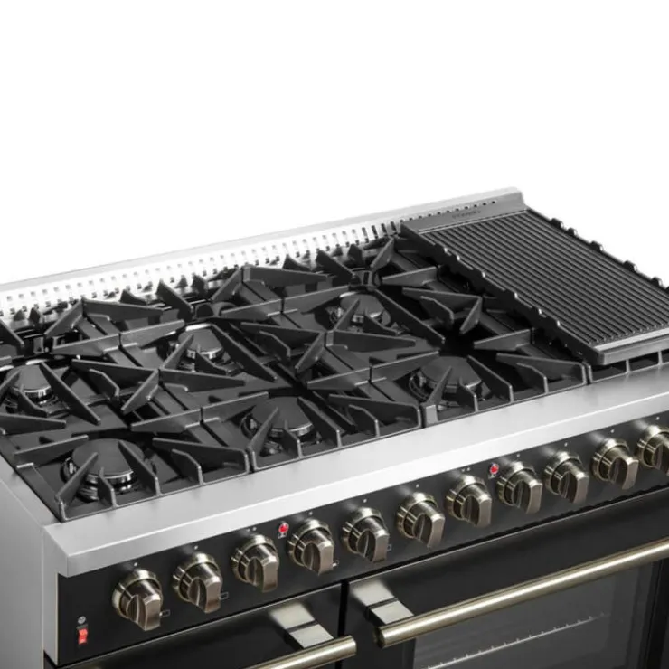 FORNO Dual Fuel Range 48" Electric Gas - FFSGS6156-48 Black Clearance