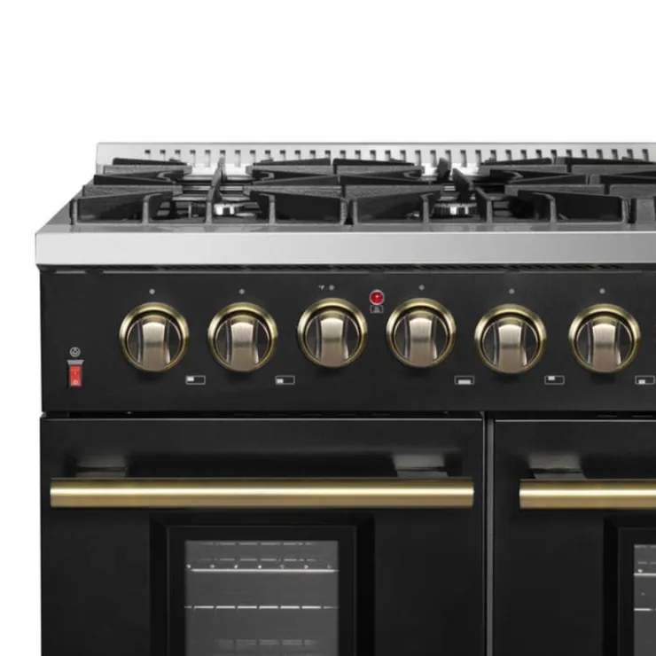 FORNO Dual Fuel Range 48" Electric Gas - FFSGS6156-48 Black Clearance