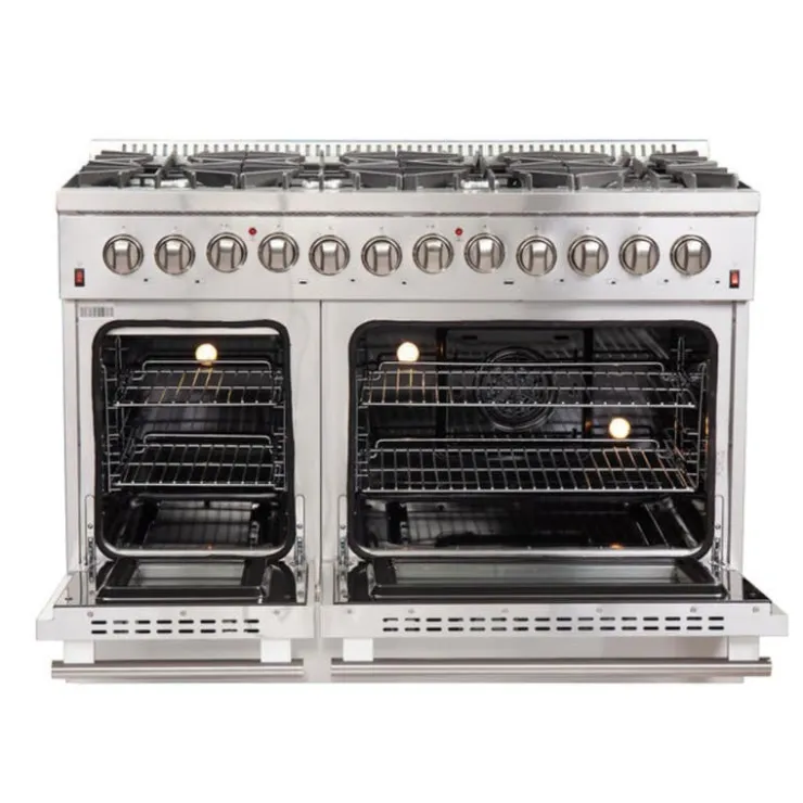 FORNO Dual Fuel Range 48" Electric Gas - FFSGS6156-48 Stainless Outlet