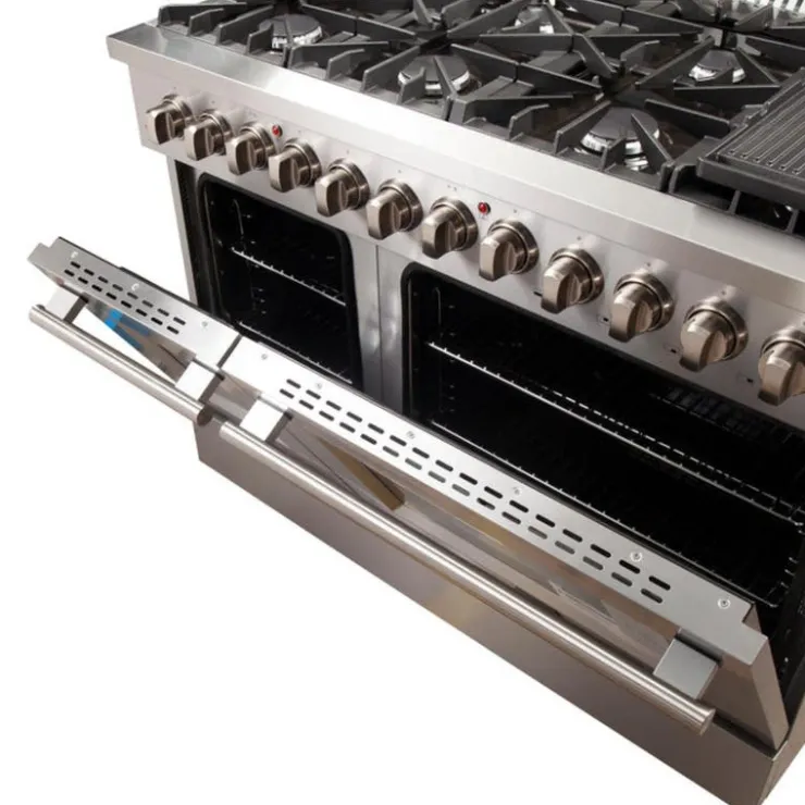 FORNO Dual Fuel Range 48" Electric Gas - FFSGS6156-48 Stainless Outlet
