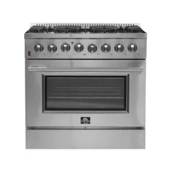 FORNO Dual Fuel Range 36" Dual Energy Gas - FFSGS6156-36 Stainless Hot