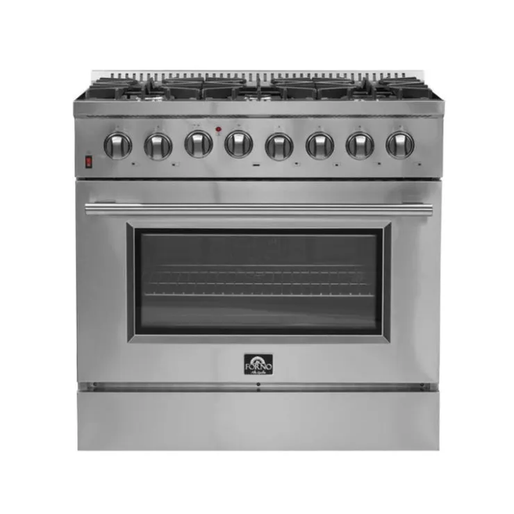FORNO Dual Fuel Range 36" Dual Energy Gas - FFSGS6156-36 Stainless Hot