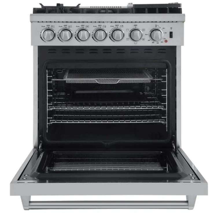 FORNO Dual Fuel Range 30" Electric Gas - FFSGS6196-30 Stainless Outlet