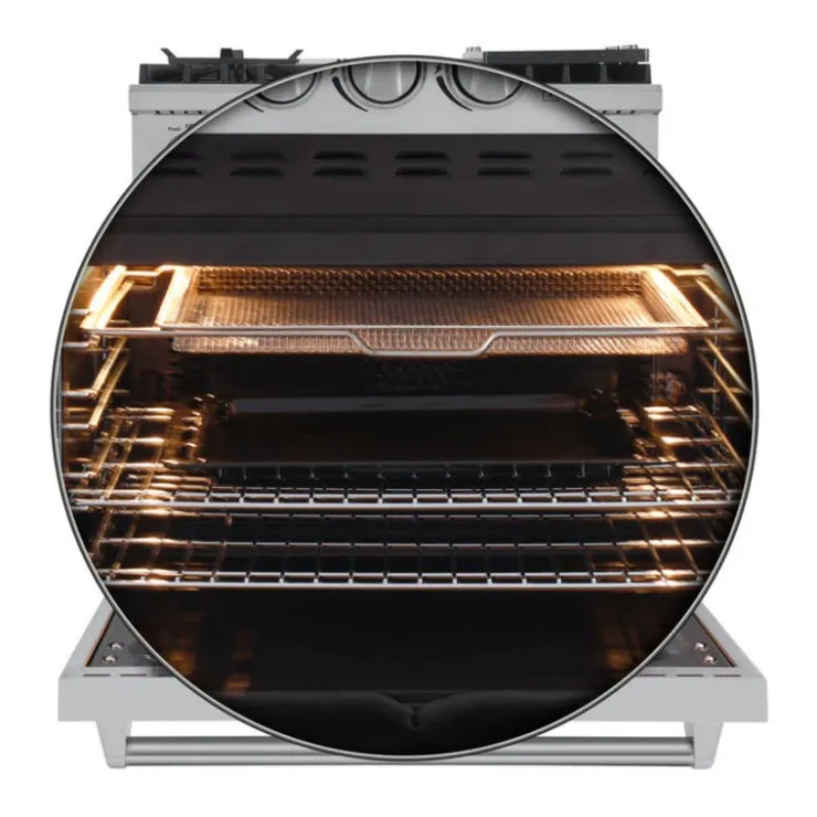 FORNO Dual Fuel Range 30" Electric Gas - FFSGS6196-30 Stainless Outlet