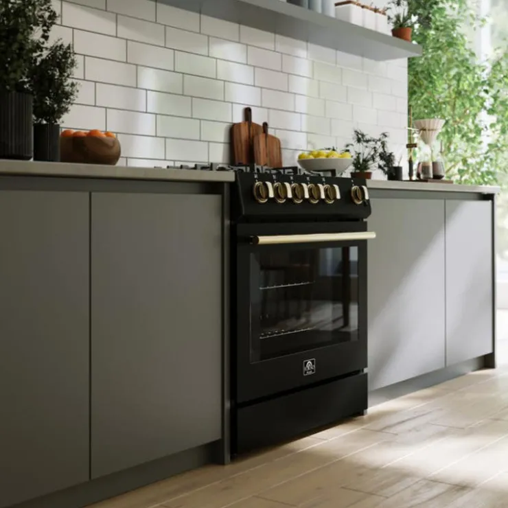 FORNO Gas Range 30" Electric Gas - FFSGS1116-30 Black