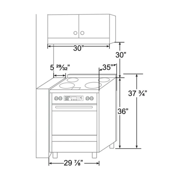 FORNO Range 30" Electric Induction - FFSIN0905-30 Black Outlet