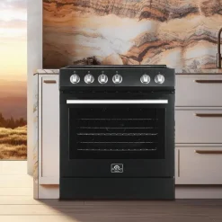 FORNO Range 30" Electric Glass-Ceramic - FFSEL6022-30 Black Clearance