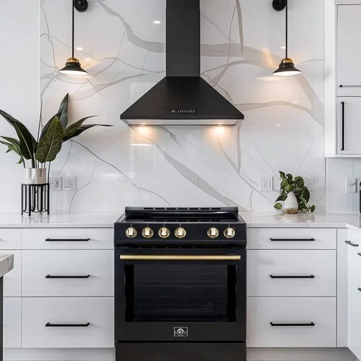 FORNO Range 30" Electric Glass-Ceramic - FFSEL6022-30 Black Clearance