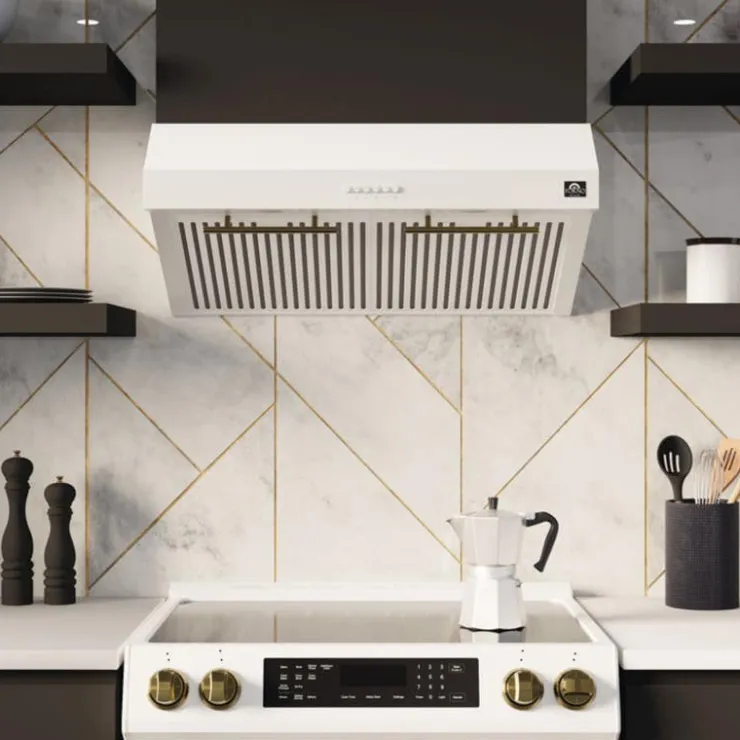 FORNO Range Hood Standard 30" , 400 CFM - FRHUC5255-30 White Hot