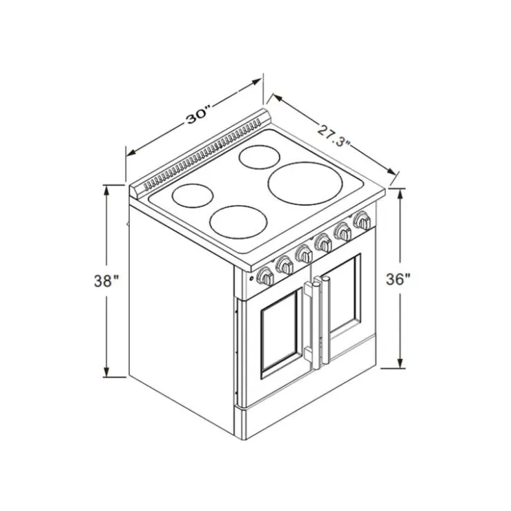 FORNO Range 30" Electric Glass-Ceramic - FFSEL6917-30 Stainless Hot
