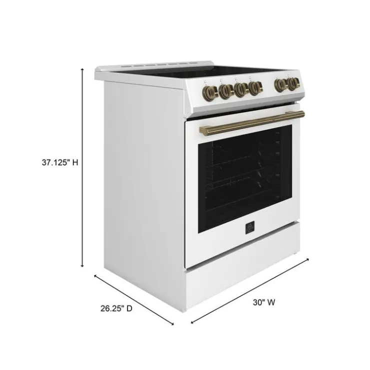 FORNO Range 30" Electric Glass-Ceramic - FFSEL6022-30 White