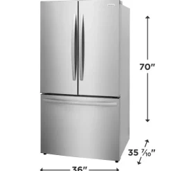 Frigidaire 28,8 36 In Cu Ft Refrigerator Bottom Freezer, French door - FRFN2813AF Stainless Sale