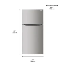 Frigidaire 18 Cu Ft 30 In Refrigerator Top Freezer - FRTE1835AV Stainless New
