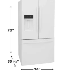 Frigidaire 36 In 27,8 Cu Ft Refrigerator Bottom Freezer, French door - FRFS2823AW White Best