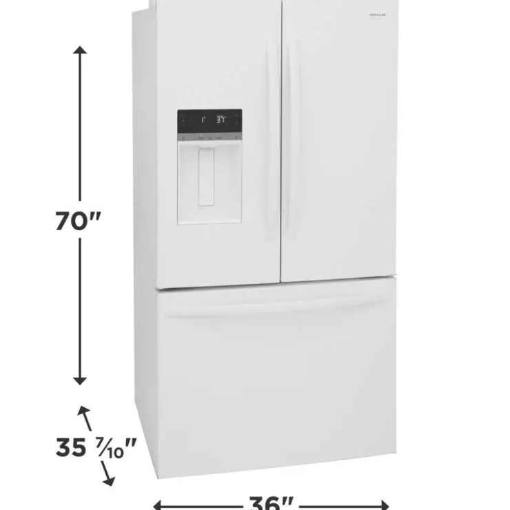 Frigidaire 36 In 27,8 Cu Ft Refrigerator Bottom Freezer, French door - FRFS2823AW White Best