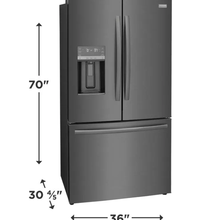 Frigidaire Gallery 36 In 22,6 Cu Ft Refrigerator Bottom Freezer, French door - GRFC2353AD Black Stainless Sale
