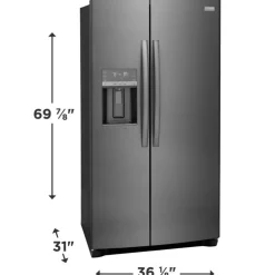 Frigidaire Gallery 36 in 22,2 cu ft refrigerator Side by side - GRSC2352AD Black Stainless Clearance
