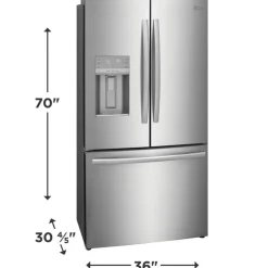 Frigidaire Gallery 36 In 22,6 Cu Ft Refrigerator Bottom Freezer, French door - GRFC2353AF Stainless