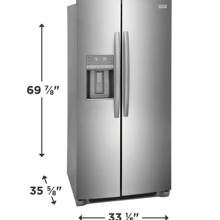 Frigidaire Gallery 33 in 22,3 Cu Ft refrigerator Side by side - GRSS2352AF Stainless New