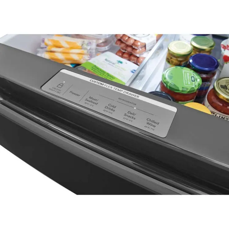 Frigidaire Gallery 36 In 21,5 Cu Ft Refrigerator Bottom Freezer, French door - GRMC2273CD Black Stainless Online